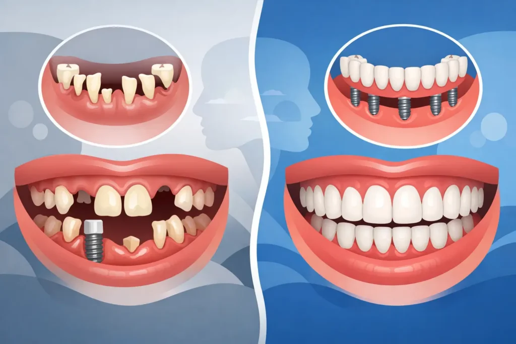 Full Mouth Dental Implants Before and After