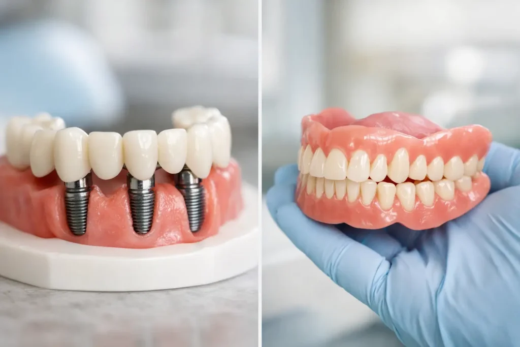 Implant Supported Bridge vs Dentures