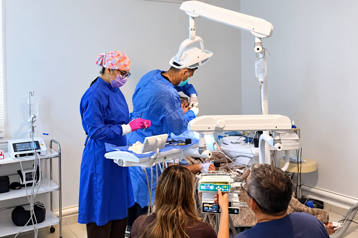 Dr. Adrian Moisa and his team during dental implant surgery